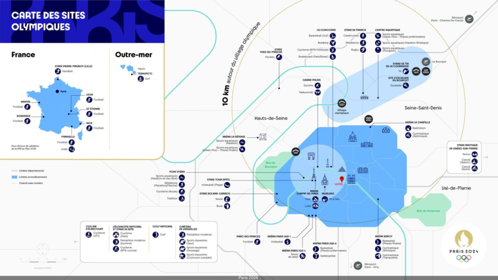 map of Games competitions venues