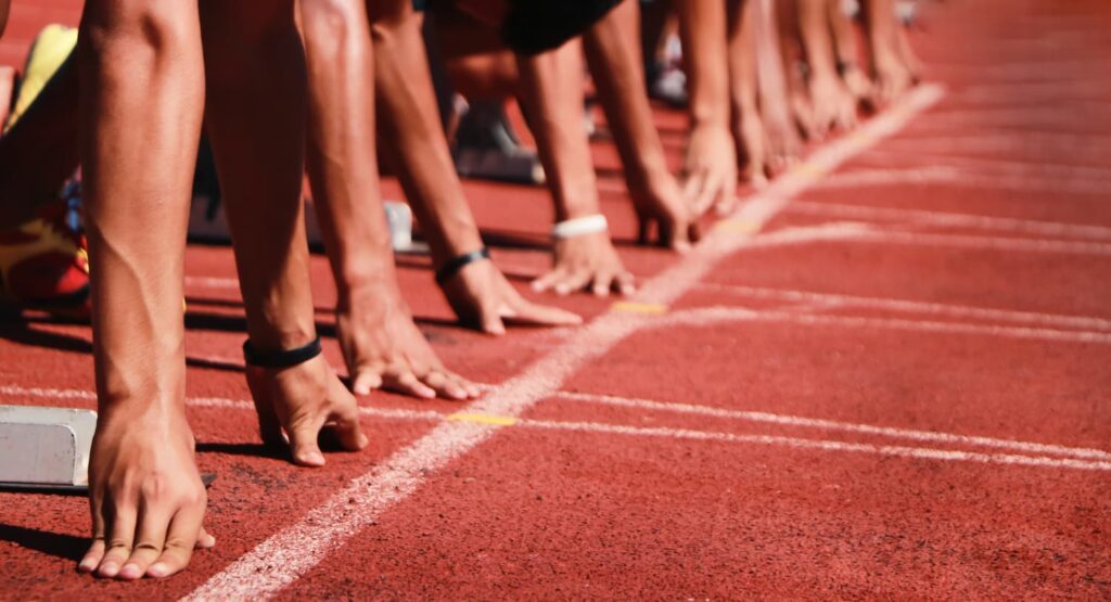 runners hands ready for the race - Games